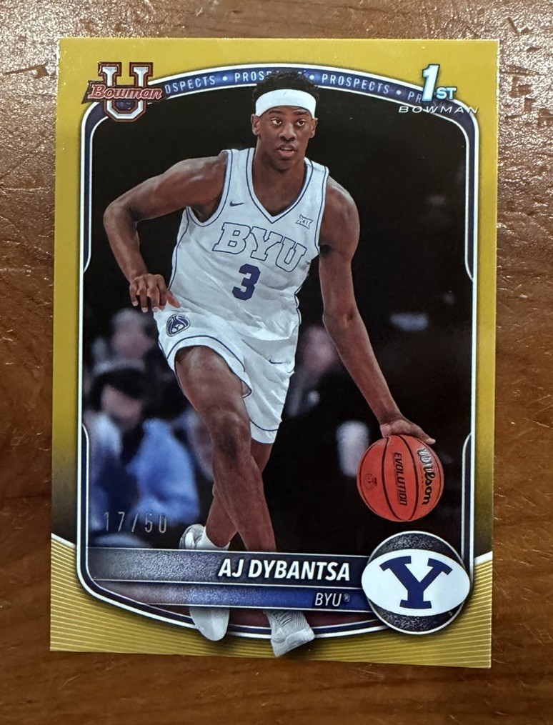 AJ Dybantsa 2025-26 Bowman /50 BPP-1 Gold 1st Bowman 🔥 BYU Wizards
