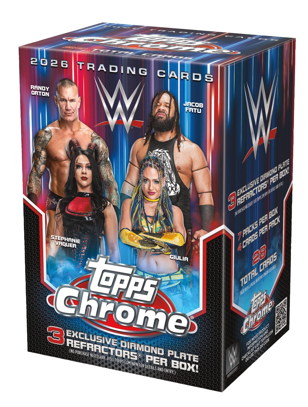 2026 Topps Chrome WWE Wrestling Value Blaster Box Factory Sealed 28 Cards