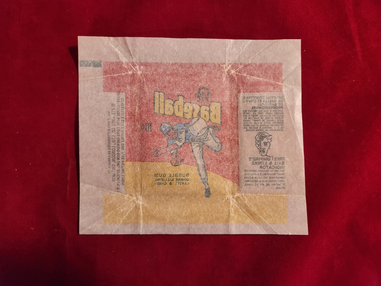 ⚾1975 OPC O-Pee-Chee Baseball Wax Pack Wrapper 4.2⚾ Umpire Ball & Strike Version