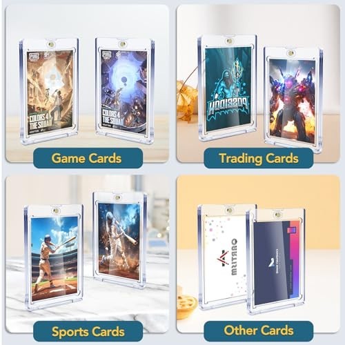 Magnetic Card Holders 60 Count 35pt One Touch UV Protection Clear Acrylic Case