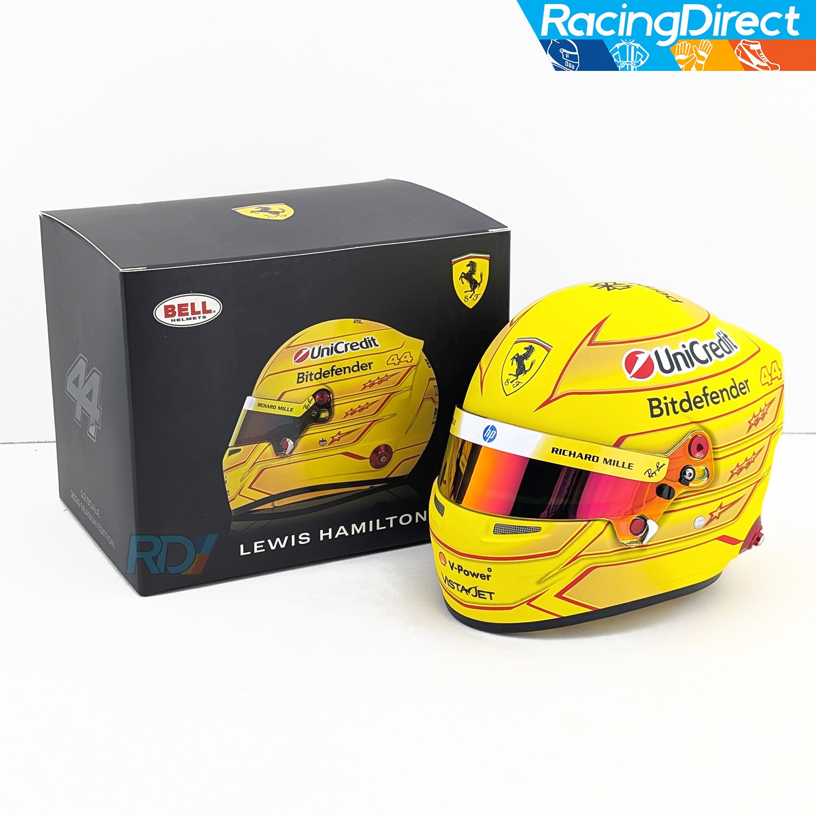 2026 Lewis Hamilton Mini Helmet – 1:2 Scale Bell Ferrari F1 Helmet – 4100536