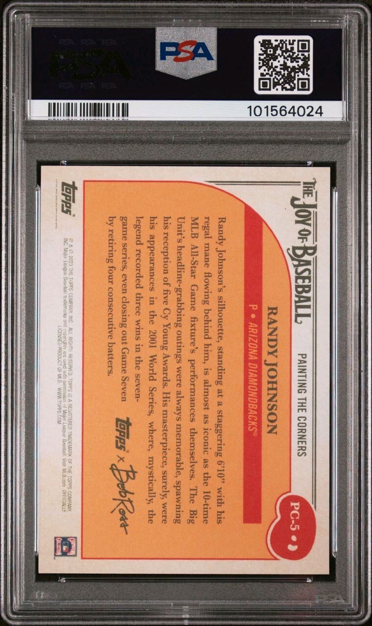 RANDY JOHNSON 2023 Topps X Bob Ross #PC-5 Bright Red /5 ~ POP 1~ PSA 10 💎🔥