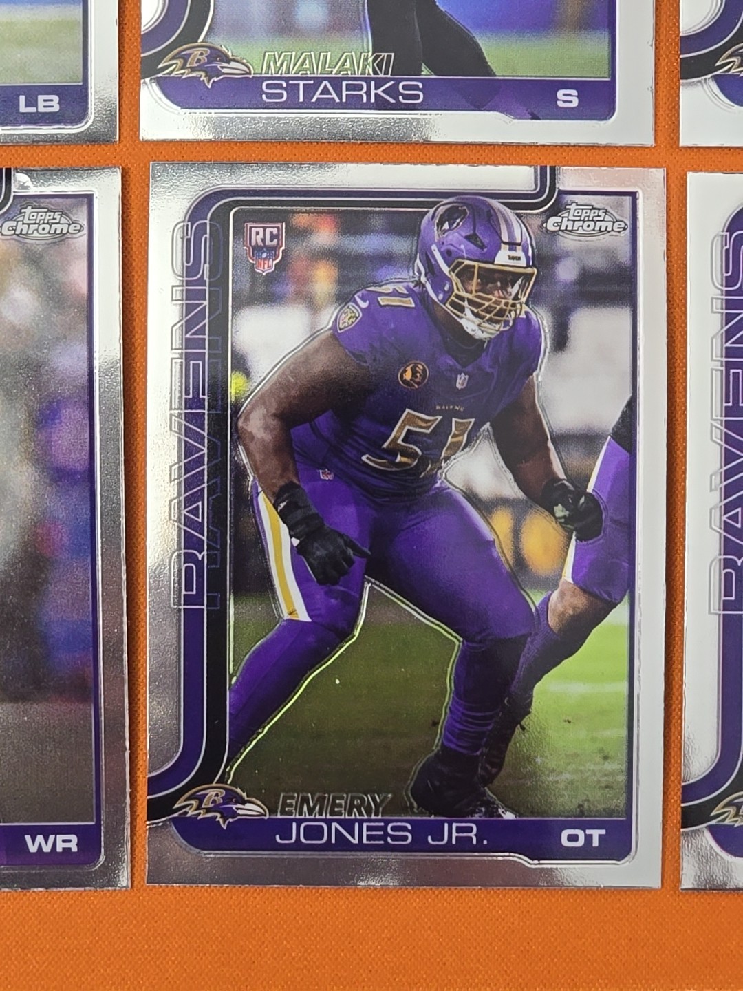🟣⚫️🟣 2025 TOPPS CHROME BALTIMORE RAVENS COMPLETE BASE TEAM SET (13 CARD LOT)