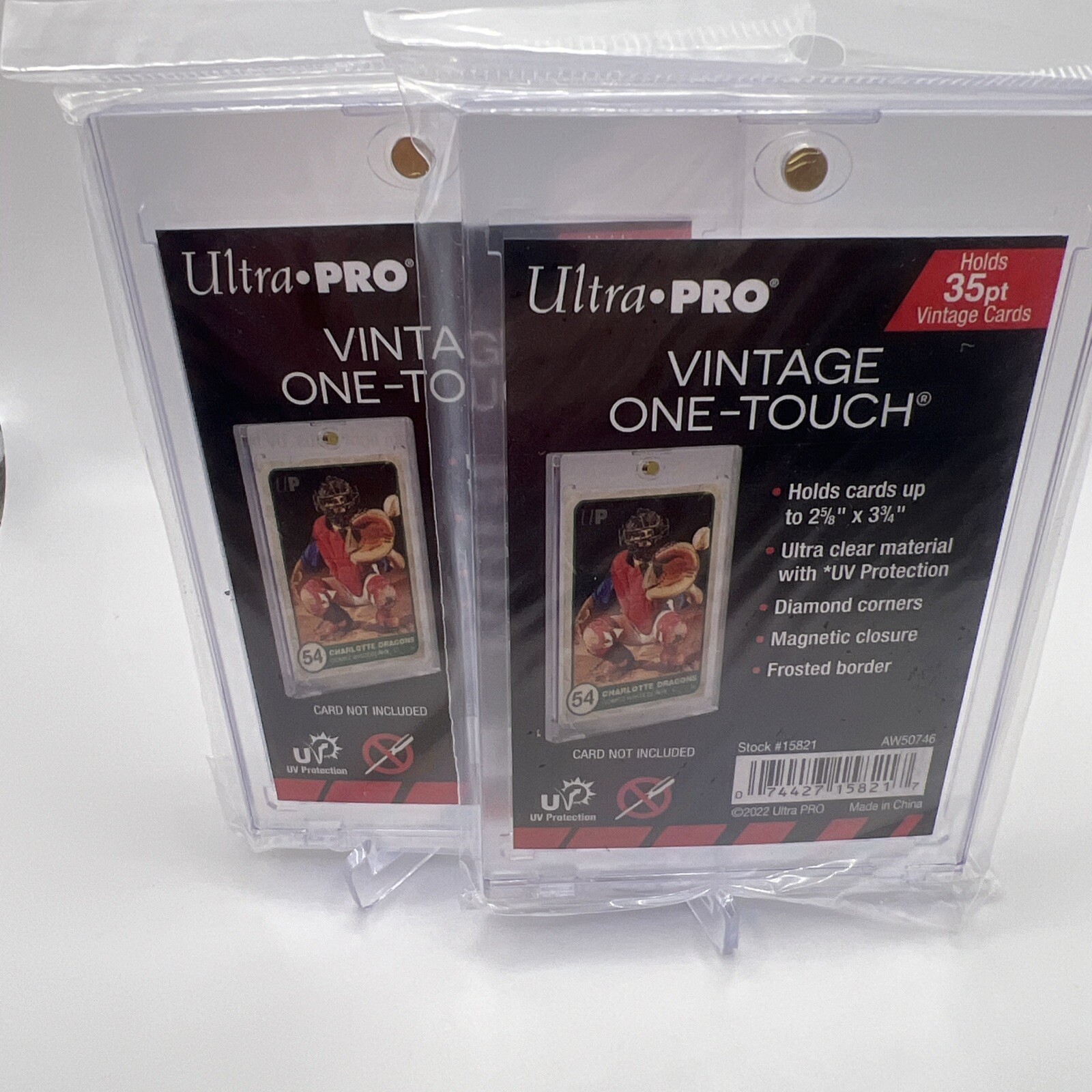 Ultra Pro VINTAGE One-Touch 35pt Point Magnetic Card Holder, lot of 2
