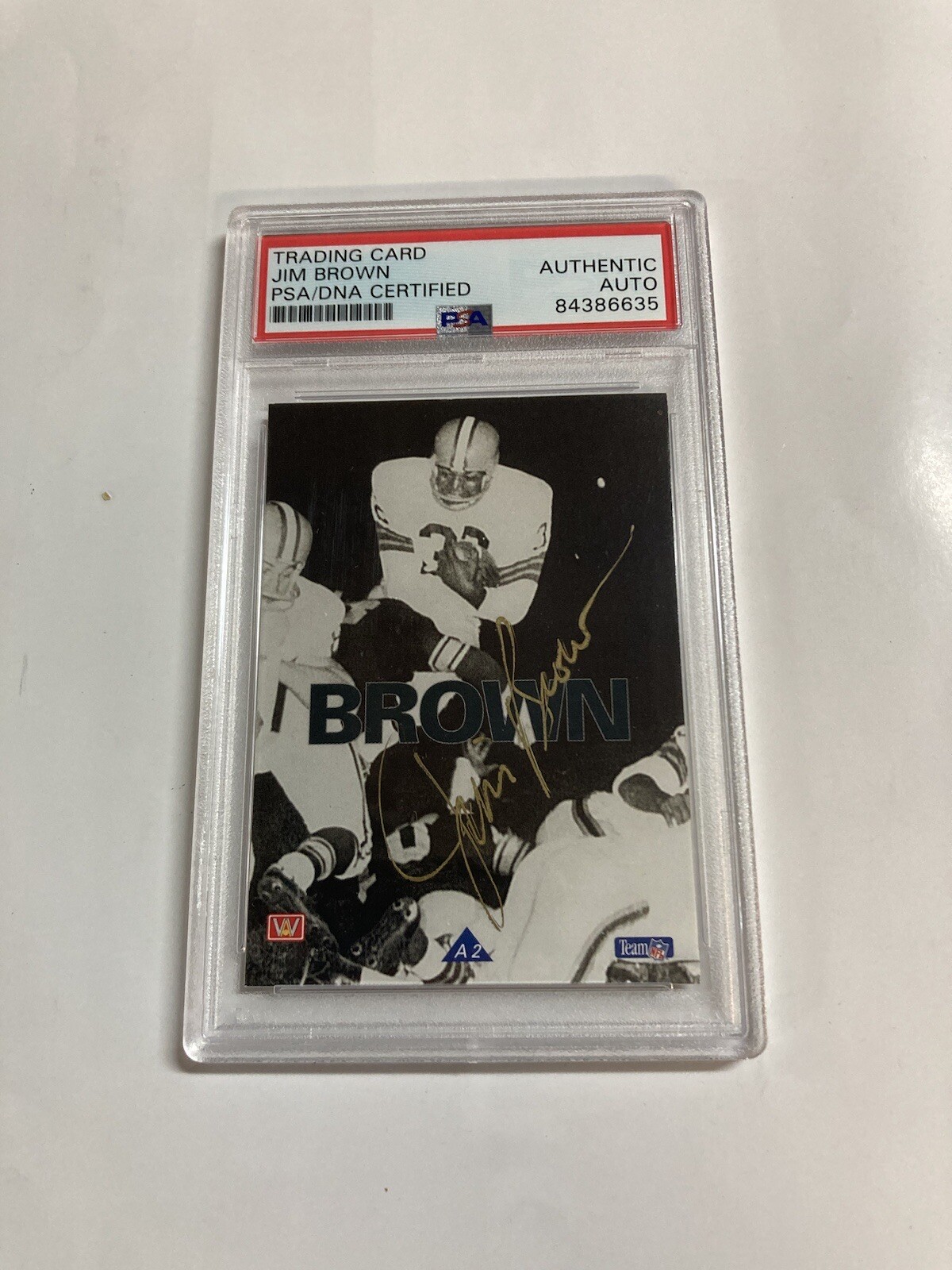 Psa Authentic Autograph Trading Card Jim Brown 1992 all world autograph 931/1000