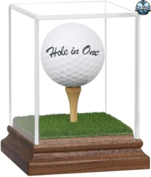 Golf Ball Display Case Hole in One Golf Ball Display Case Holder Wanult Wood Bas