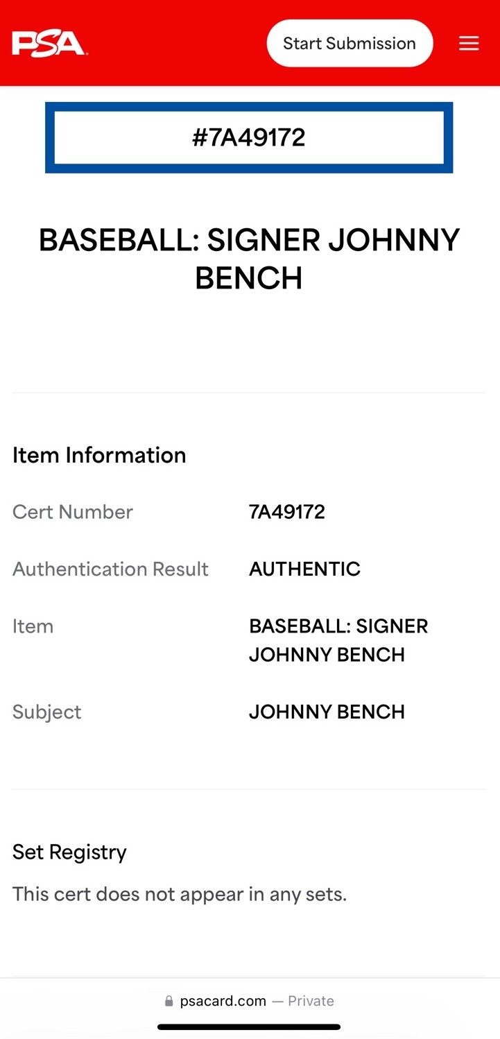 Johnny Bench Signed Baseball “Big Red Machine” Inscription PSA/DNA COA 7A49172