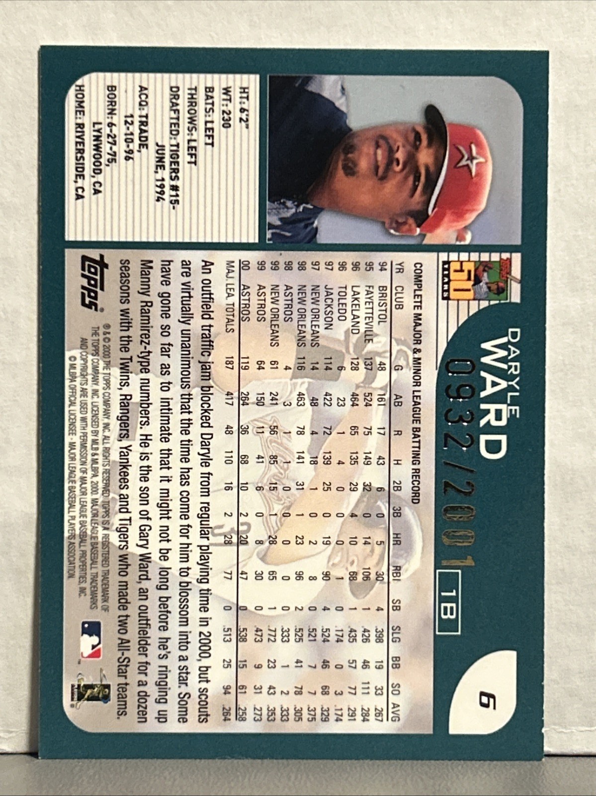 2001 Topps Baseball gold parallel /2001 complete your set 1-100 you pick