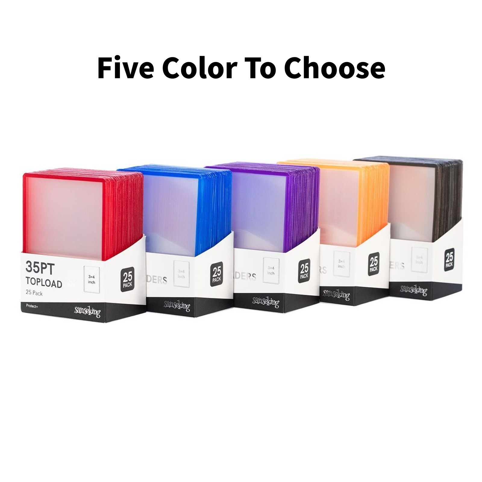 PVC Top Load Holders With Colorful Border, 3″ x 4″ Rigid Hard Card Sleeve 35pt