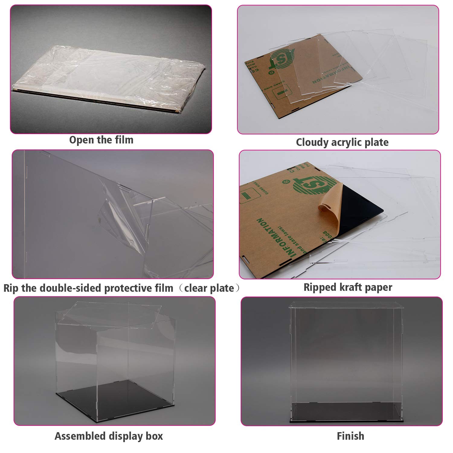 Display Case for Collectibles Assemble Clear Acrylic Alternative Glass Case f…