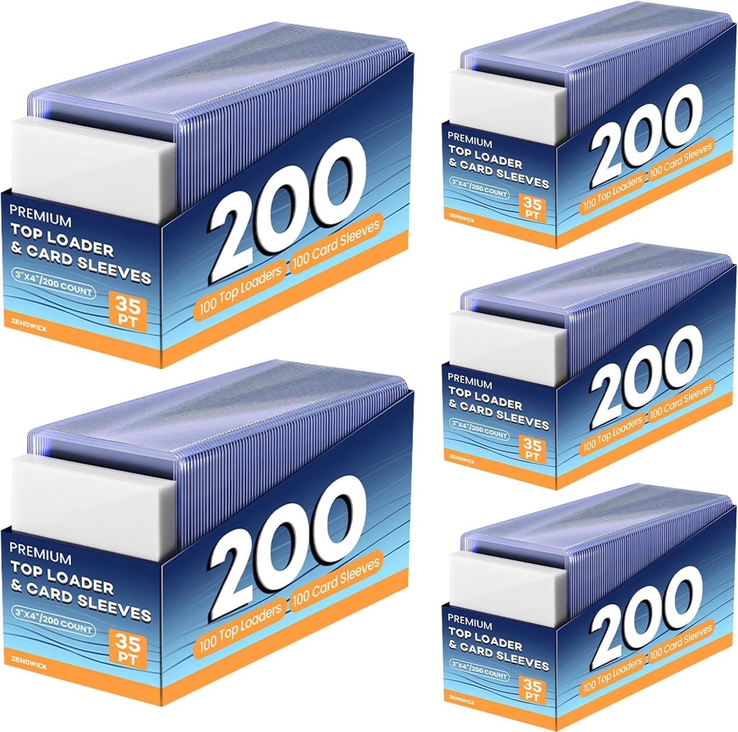 1000 Card Sleeves Top Loaders 3 X 4 Hard Plastic ZENOWICK