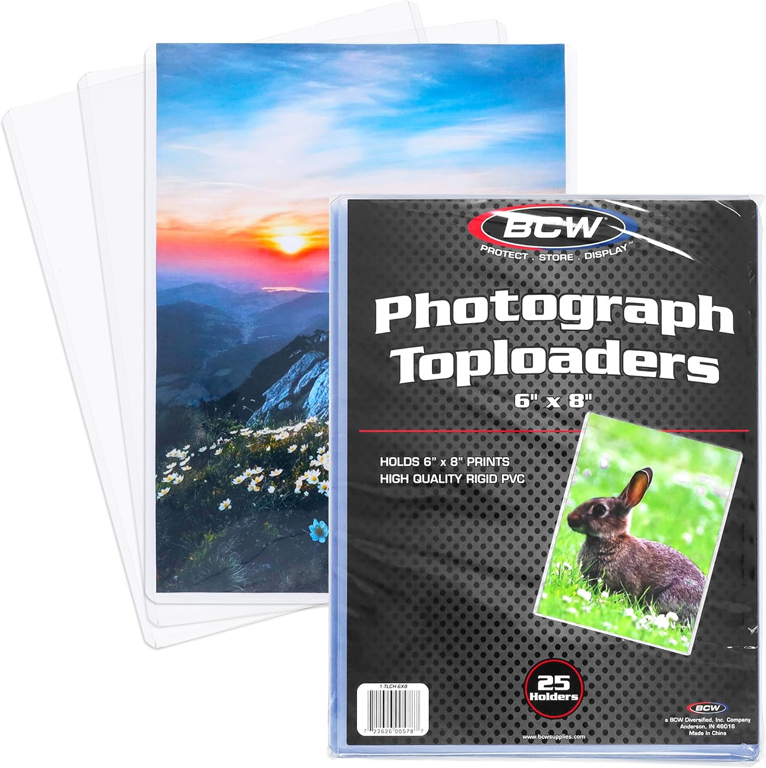 BCW 6X8 Toploaders for Photos | 25-Pack | 6X8 Toploaders,Clear Rigid PVC Protect