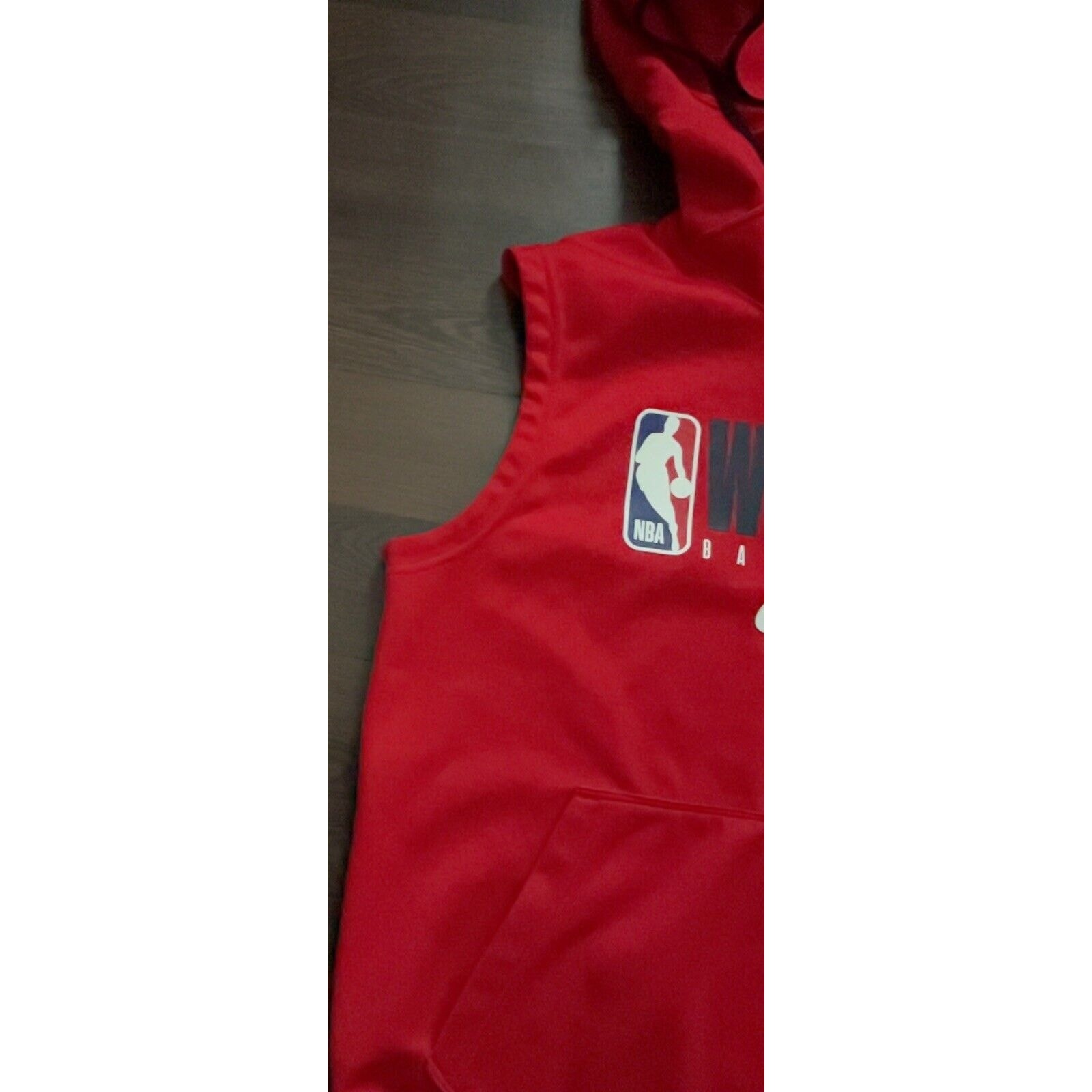 Nike NBA Washington Wizards Team Issue Warm Up Hooded Vest AV1495-657 Mens Sz M