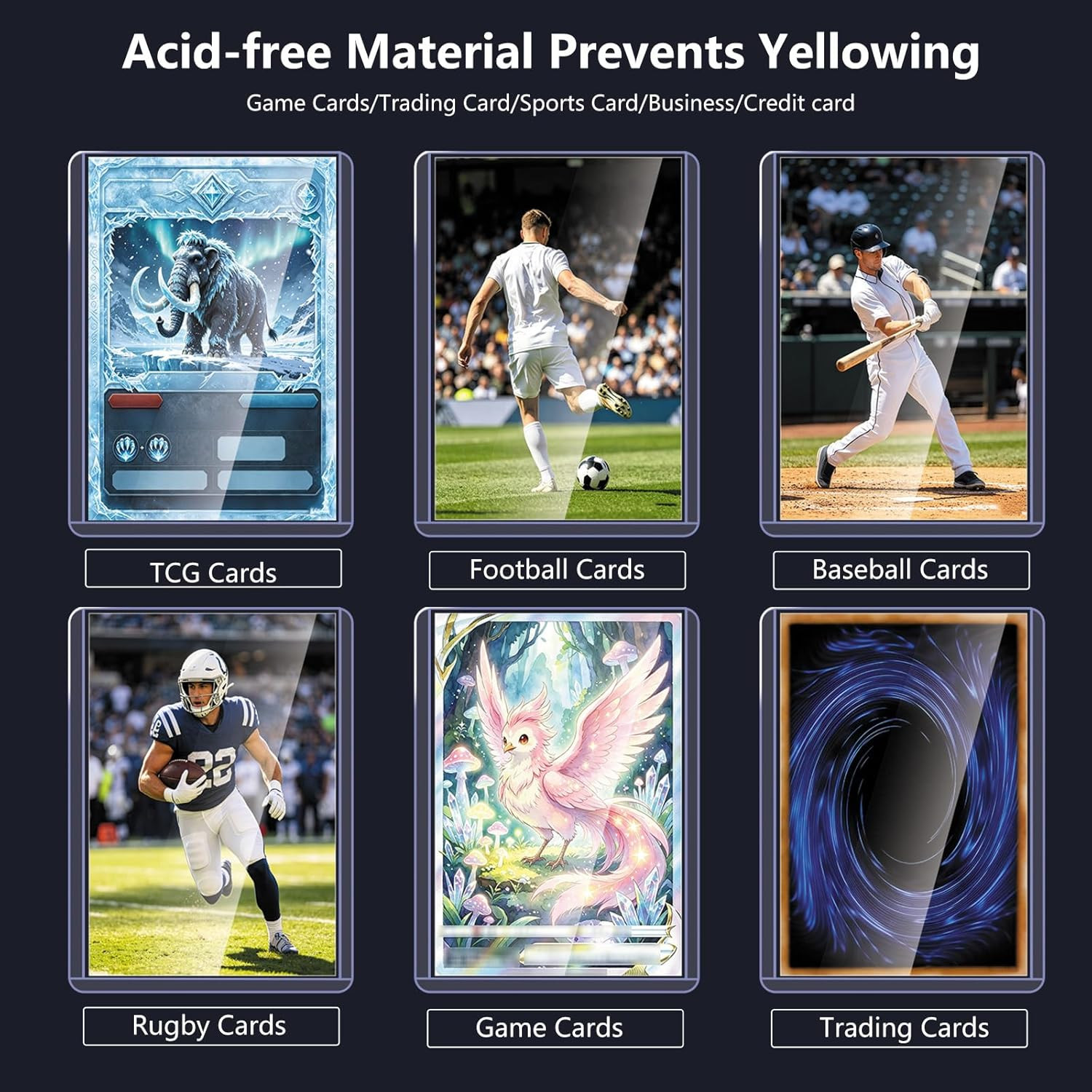 200 Premium Card Sleeves Top Loaders for Trading Cards,35Pt Archival Quality Har