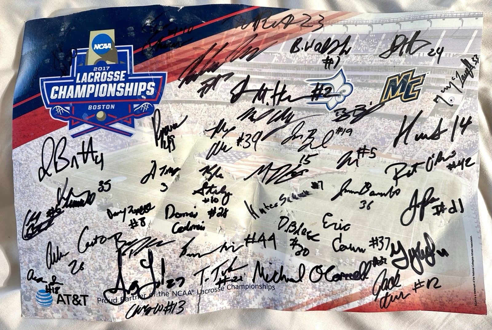 Signed 2017 NCAA Lacrosse Championship Poster Merrimack Warriors Title Team