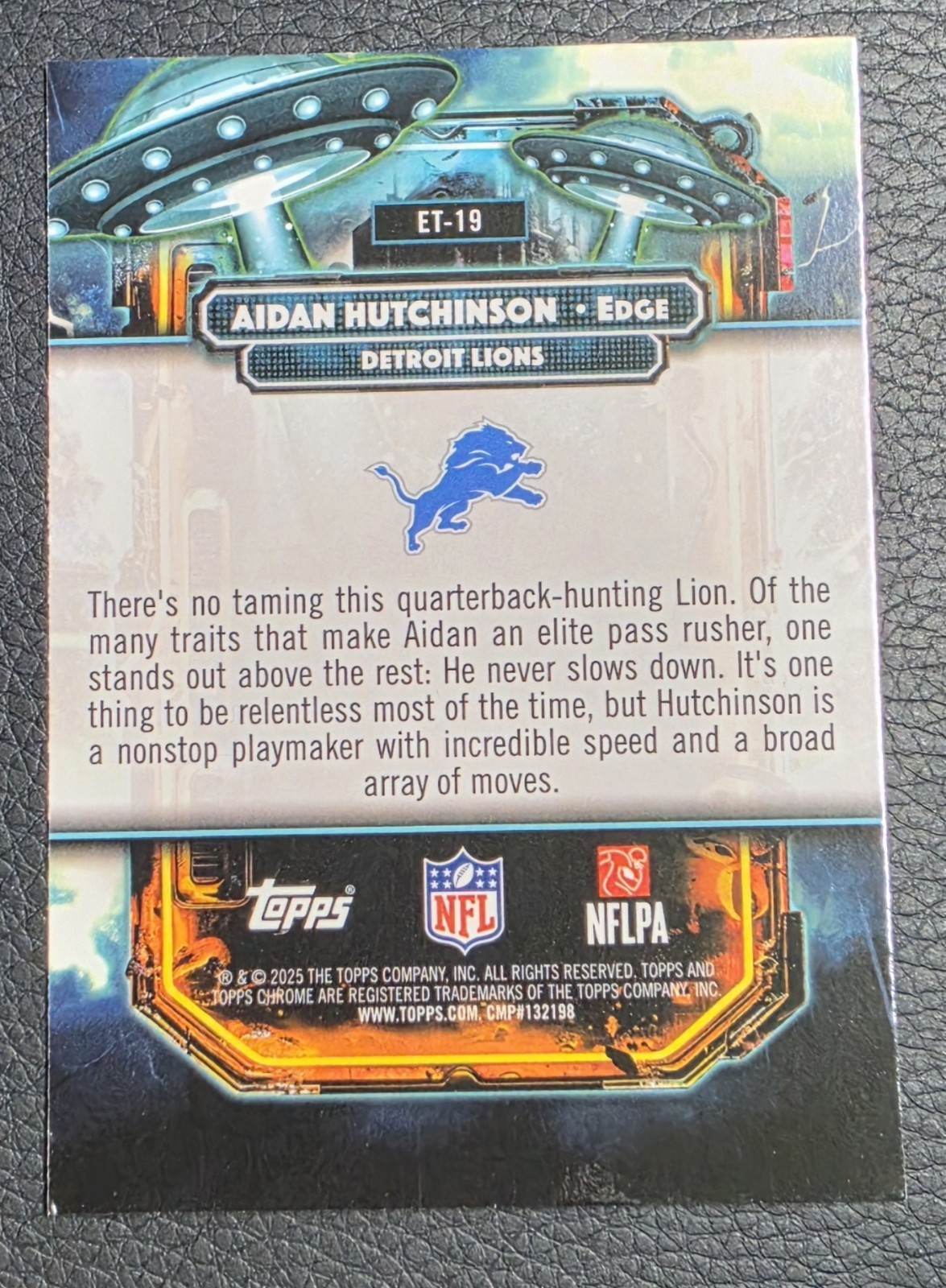 2025 Topps Chrome Cosmic #ET-19 Extraterrestrial Talents Aidan Hutchinson Lions