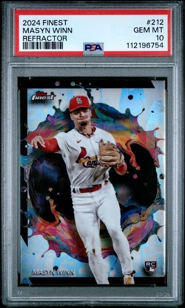 2024 TOPPS FINEST 212 MASYN WINN REFRACTOR RC PSA 10 POP 3 LOW PRINT RUN ~70