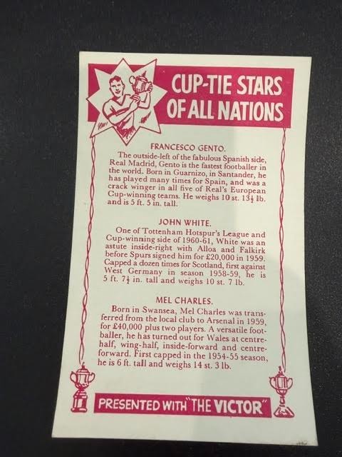 1962 Cup-Tie Stars of All Nations Mel Charles, Francisco Gento, John White