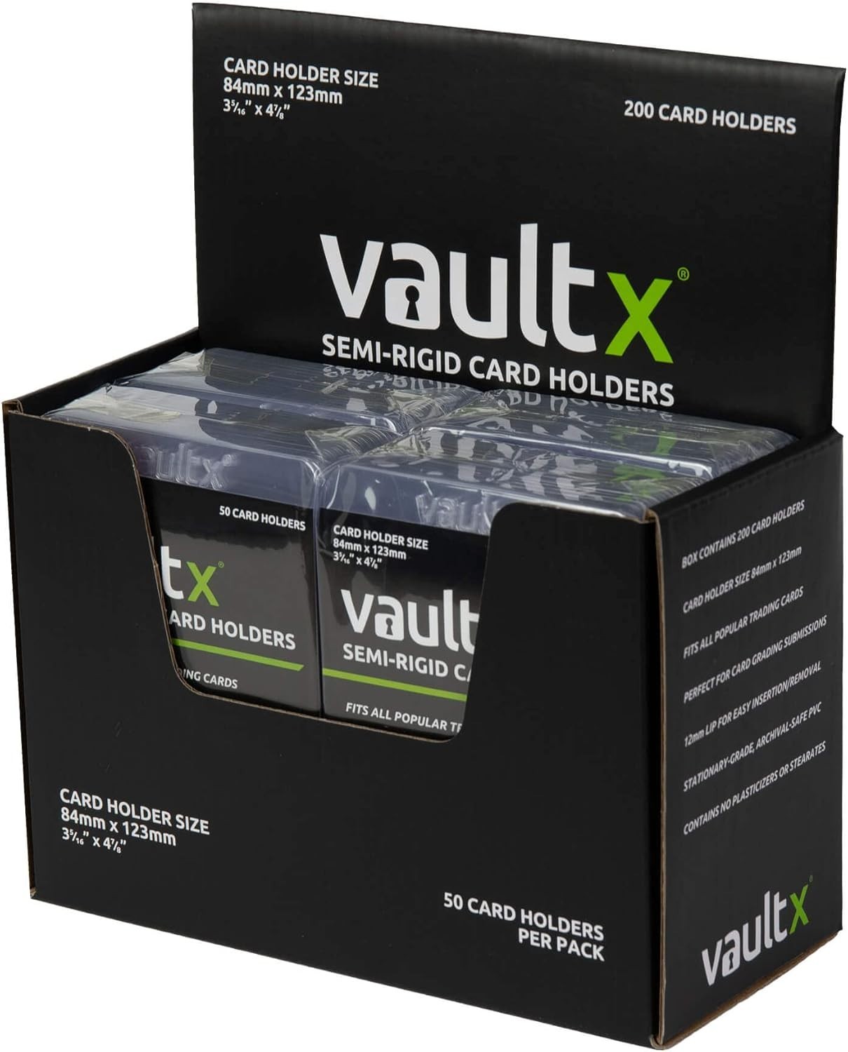 Easy Insert Semi-Rigid Trading Card Holders – 200 Pack for Maximum Preservation
