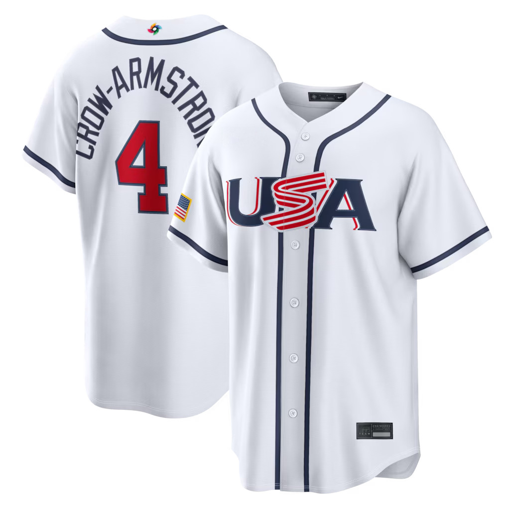 Men’s USA Baseball White 2026 World Baseball Classic Stitched Jersey All Player