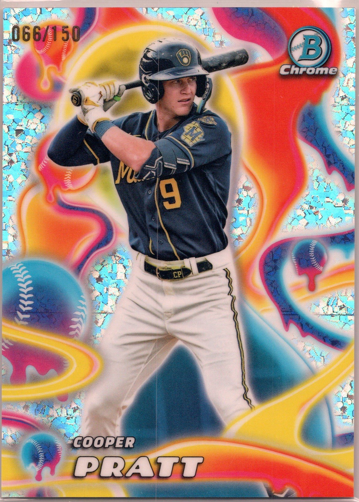 2025 Bowman Chrome Cooper Pratt Melt Mashers Mini-Diamond Refractor /150 MM9