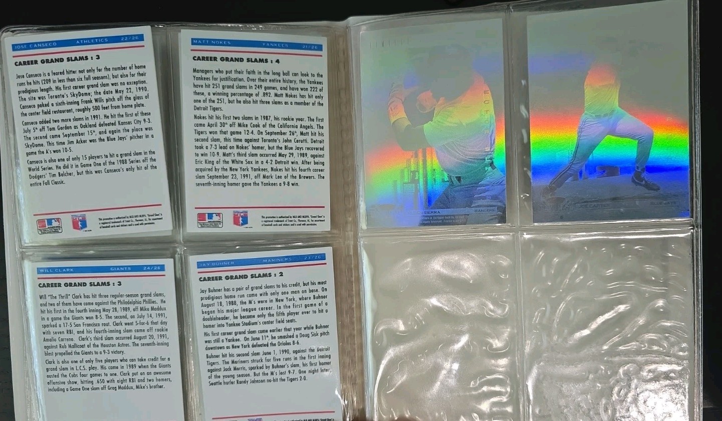 1992 Upper Deck DENNY’S GRAND SLAM Limited Edition Hologram 26 Card Set & Binder
