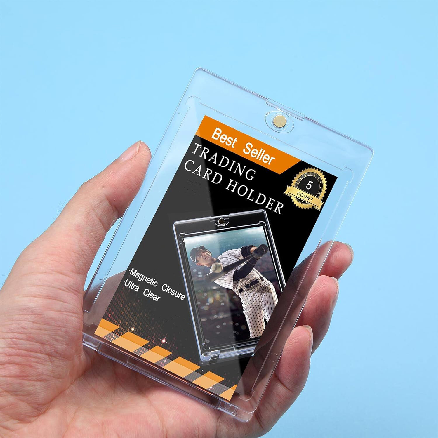 5Pcs Magnetic Card Holders One-Touch Case UV Protection For All Pt Trading Sport