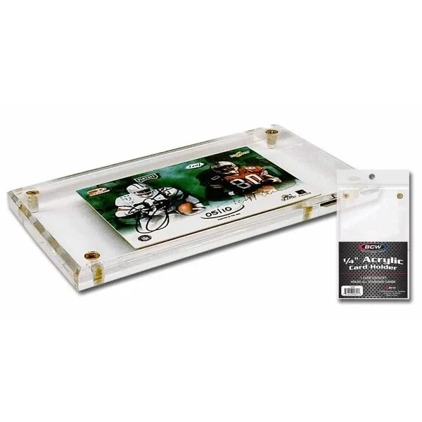 BCW 1/4″ Acrylic Card Holder – 3×5 Screw-down Display Slab With Beveled Edges
