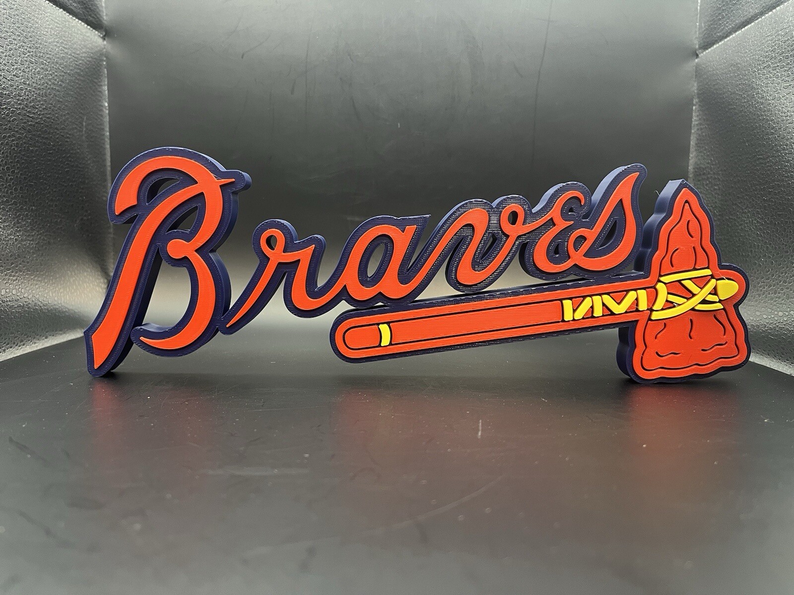 Atlanta Braves Logo Sign Display | 3D Wall Desk Shelf Art 12 inch