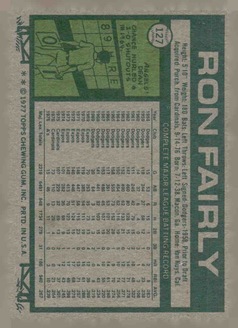1977 Topps #127 Ron Fairly