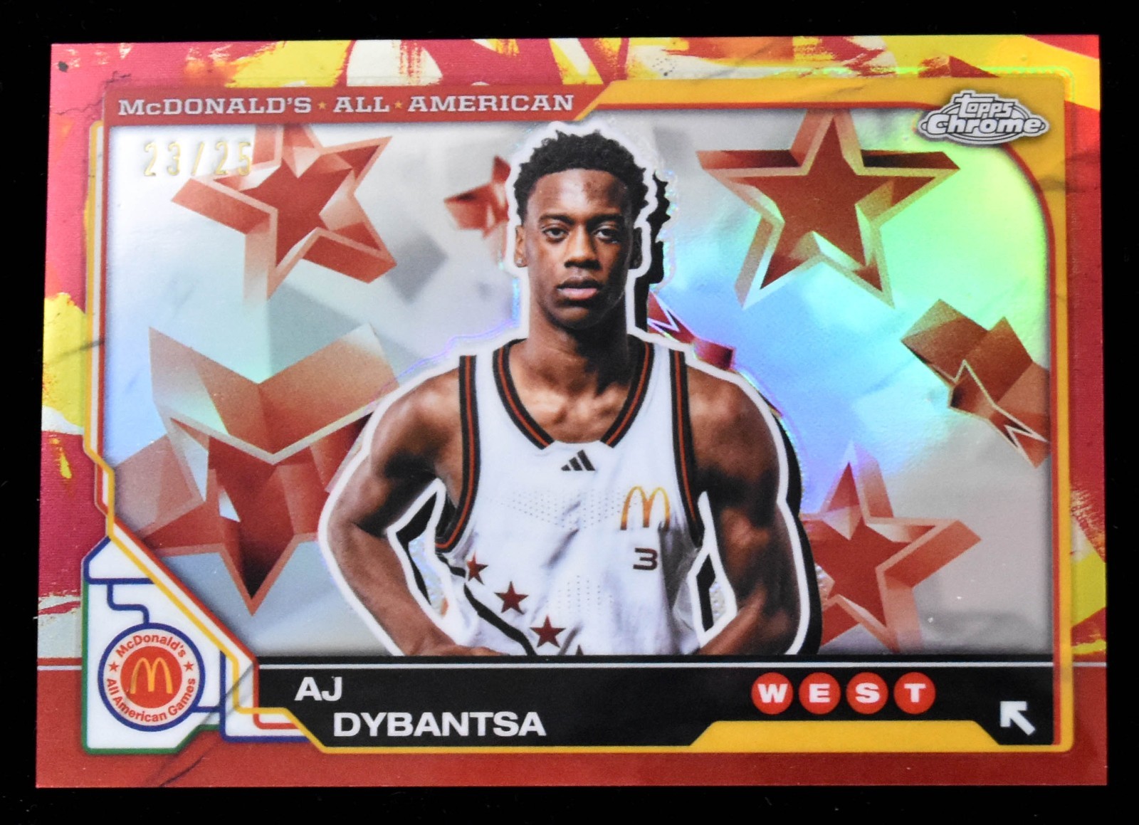 2025 Topps Chrome McDonald’s All-American AJ Dybantsa #45 Tie-Dye Refractor /25