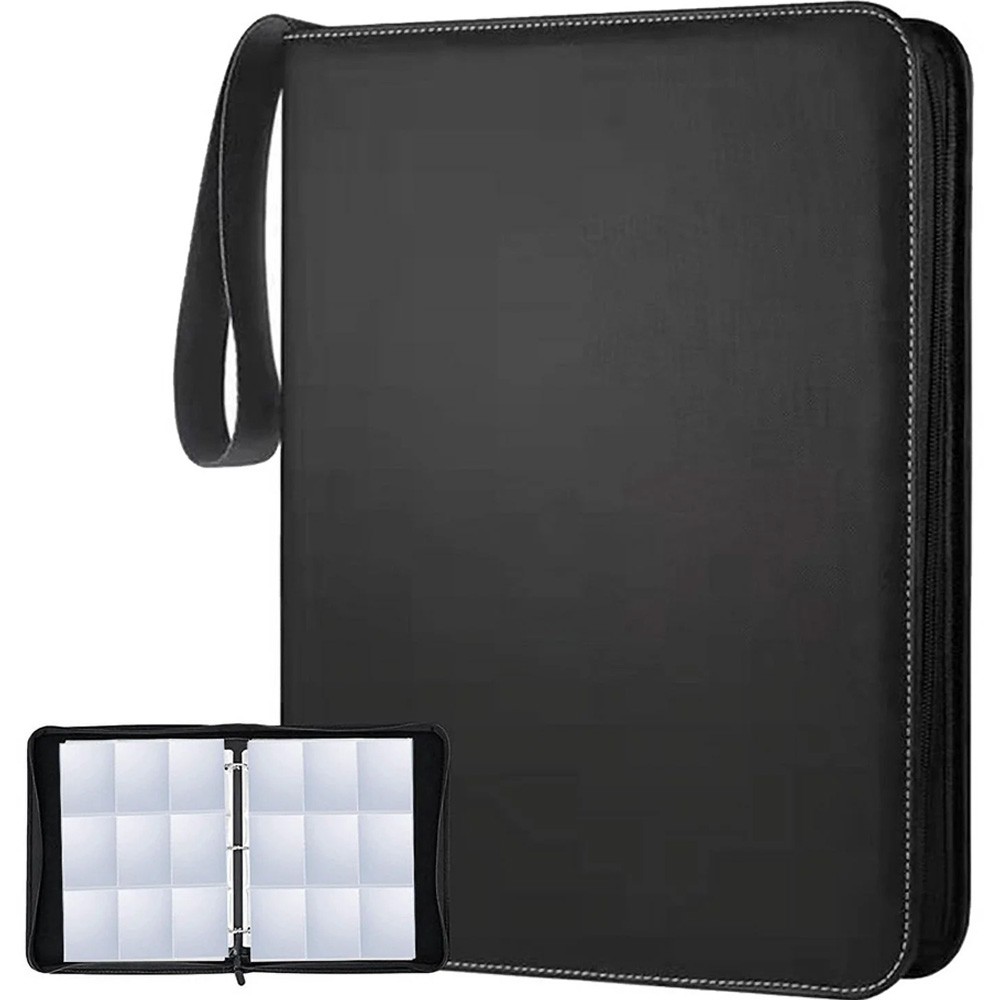 9 Pocket Card Binder Premium Zip Trading Card Binder Double Sided Pocket Binder