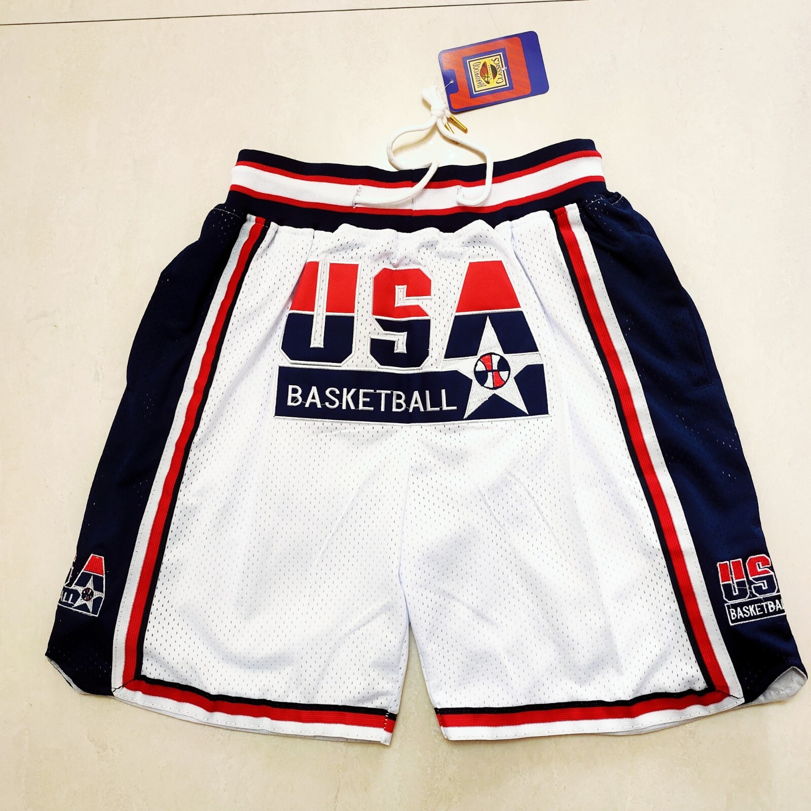Men’s USA Basketball Short Pants Stitched With Pocket S-3XL