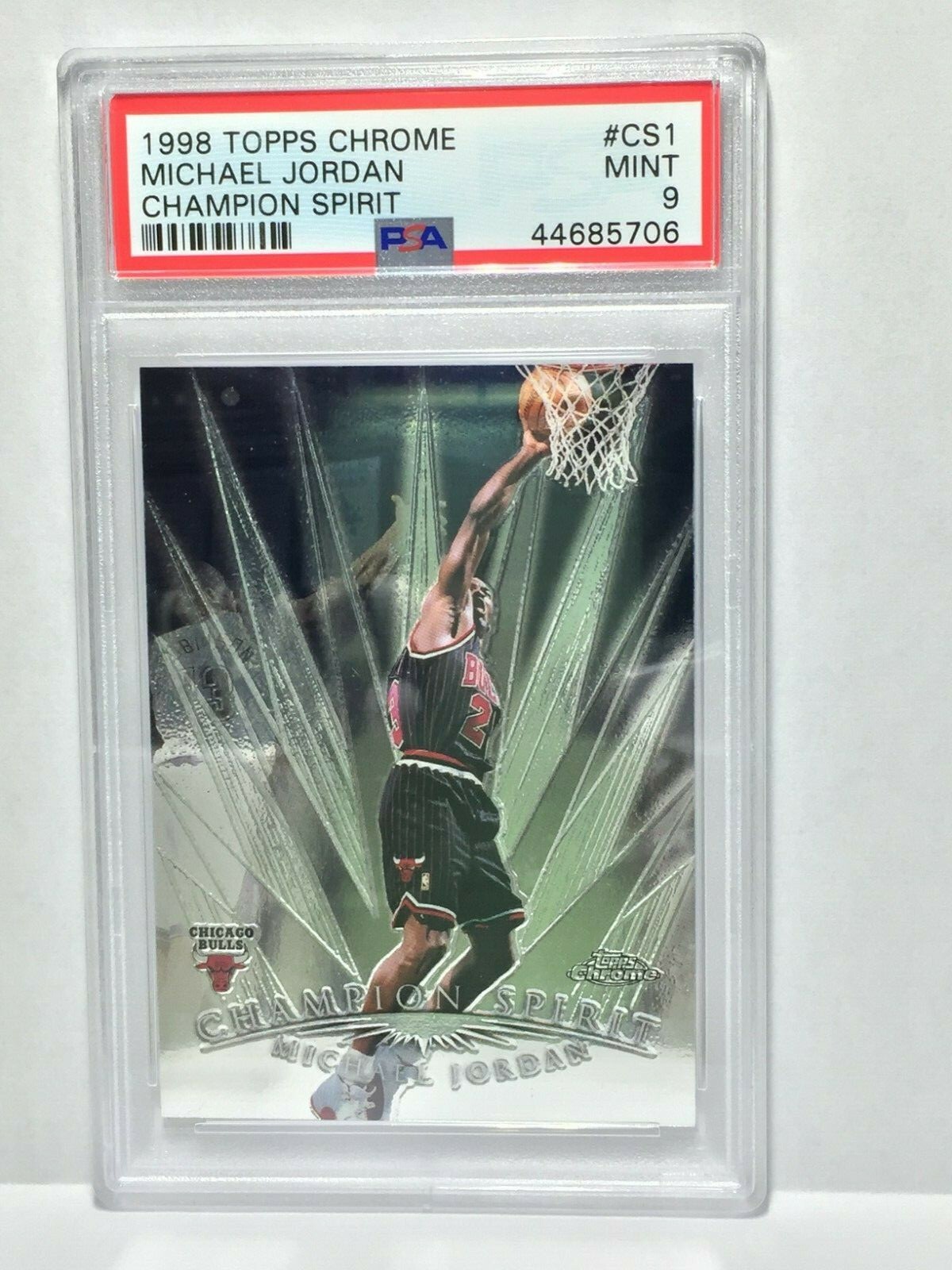 1998 Topps Chrome Champion Spirit #CS1 Michael Jordan PSA 9 MINT HOF BULLS MVP