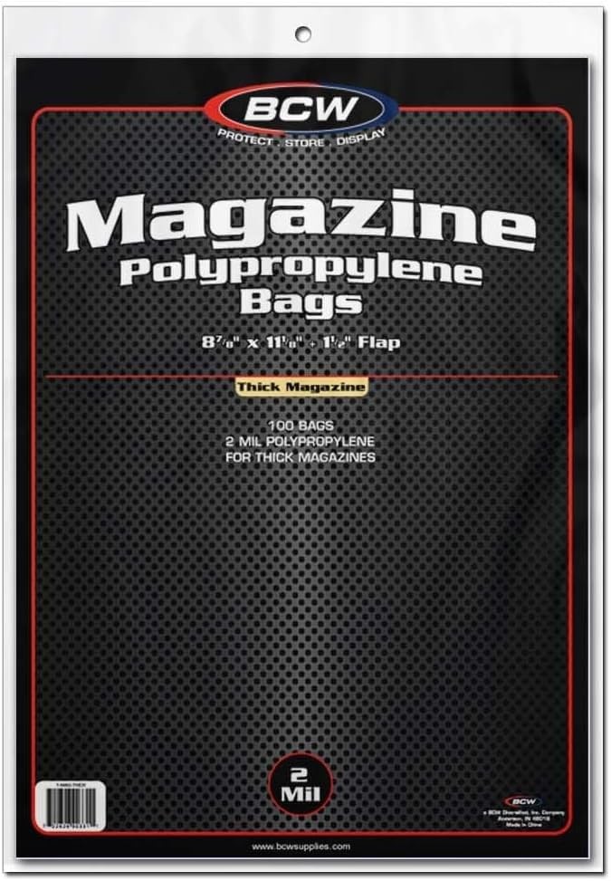 Thick Magazine Bags – 1 Pack of 100 | Acid-Free, Clear Polypropylene Sleeves …