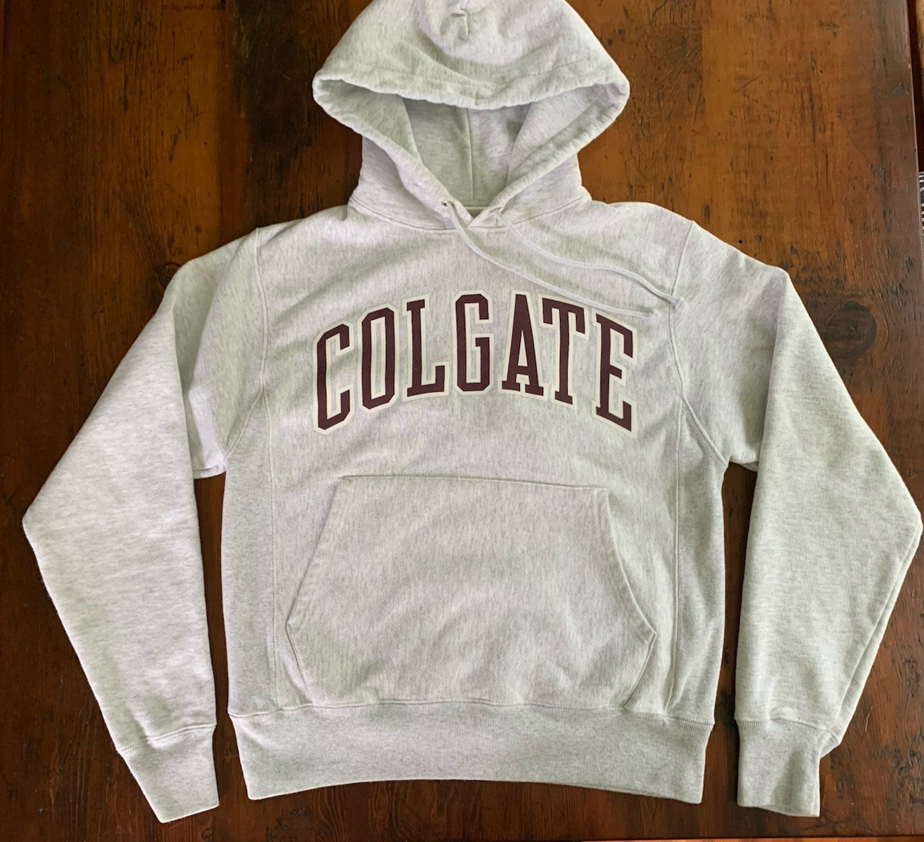 Vintage Colgate University Champion Reverse Weave Hoodie Sweatshirt Grey Small