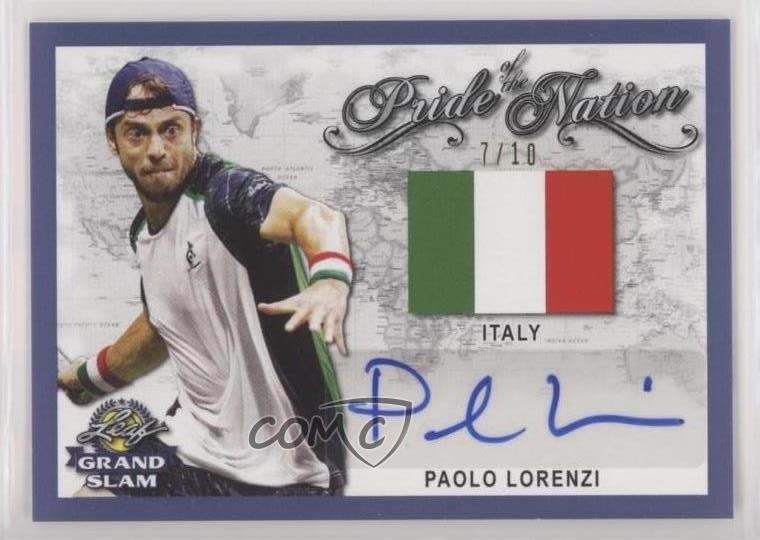 2018 Leaf Grand Slam Pride of the Nation Blue 7/10 Paolo Lorenzi Auto uk2
