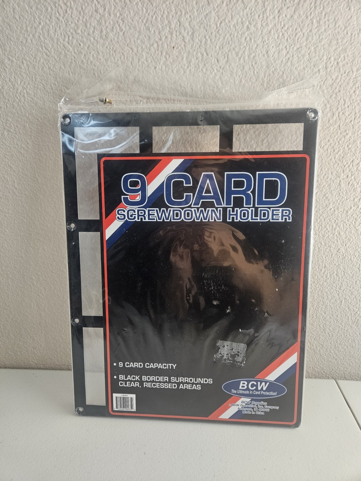 BCW High Quality Clear 9 Card Screwdown Holder Black Border 12 1/2 X 9 1/2 New