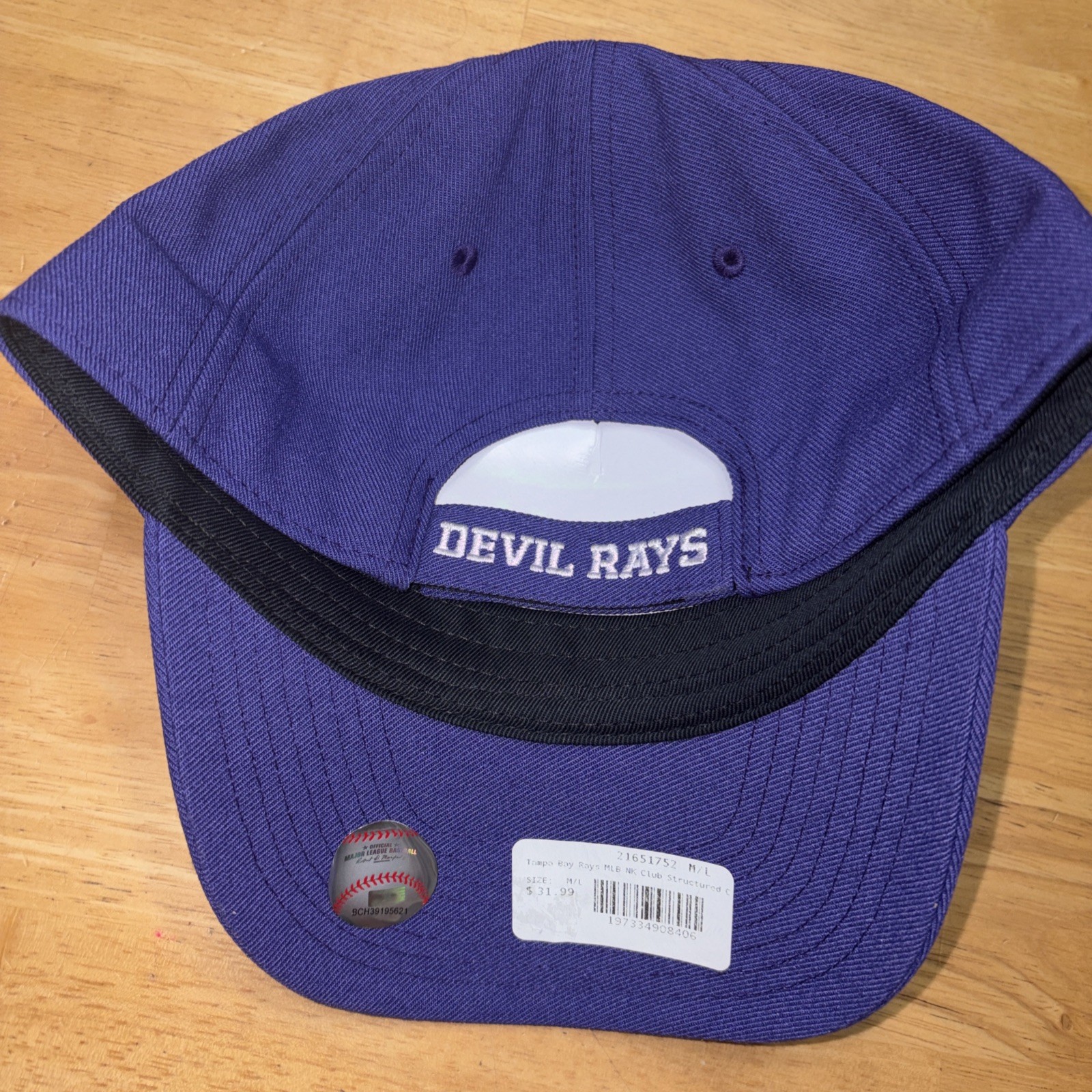 Tampa Bay Devil Rays Hat M/L Strapback Nike Purple Retro Throwback Club Cap NWT