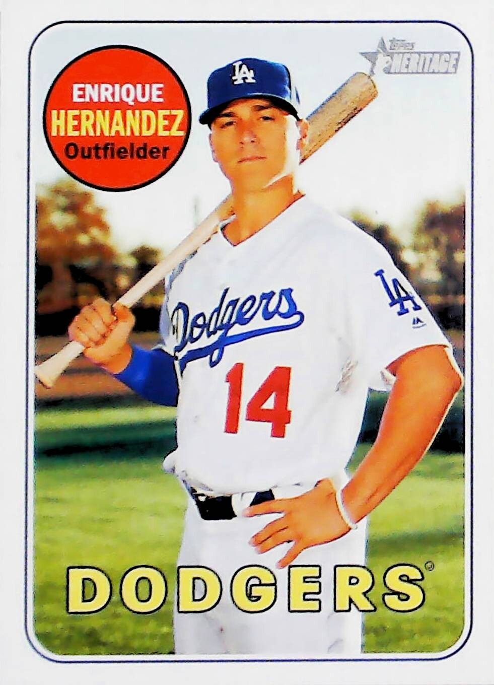 2018 Topps Heritage #373 Enrique Hernandez Los Angeles Dodgers