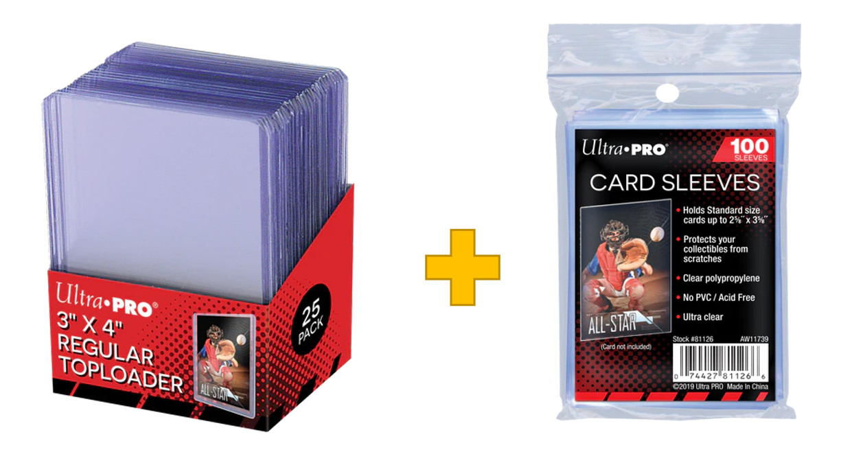Ultra Pro 3×4 Top Loaders & Soft Sleeves – 25, 50, 100, 200, 300, 500, 1000