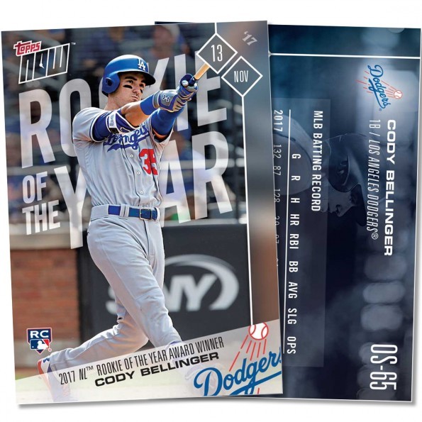 2017 TOPPS NOW #OS-65 CODY BELLINGER 2017 N.L. ROOKIE OF THE YEAR RECIPIENT