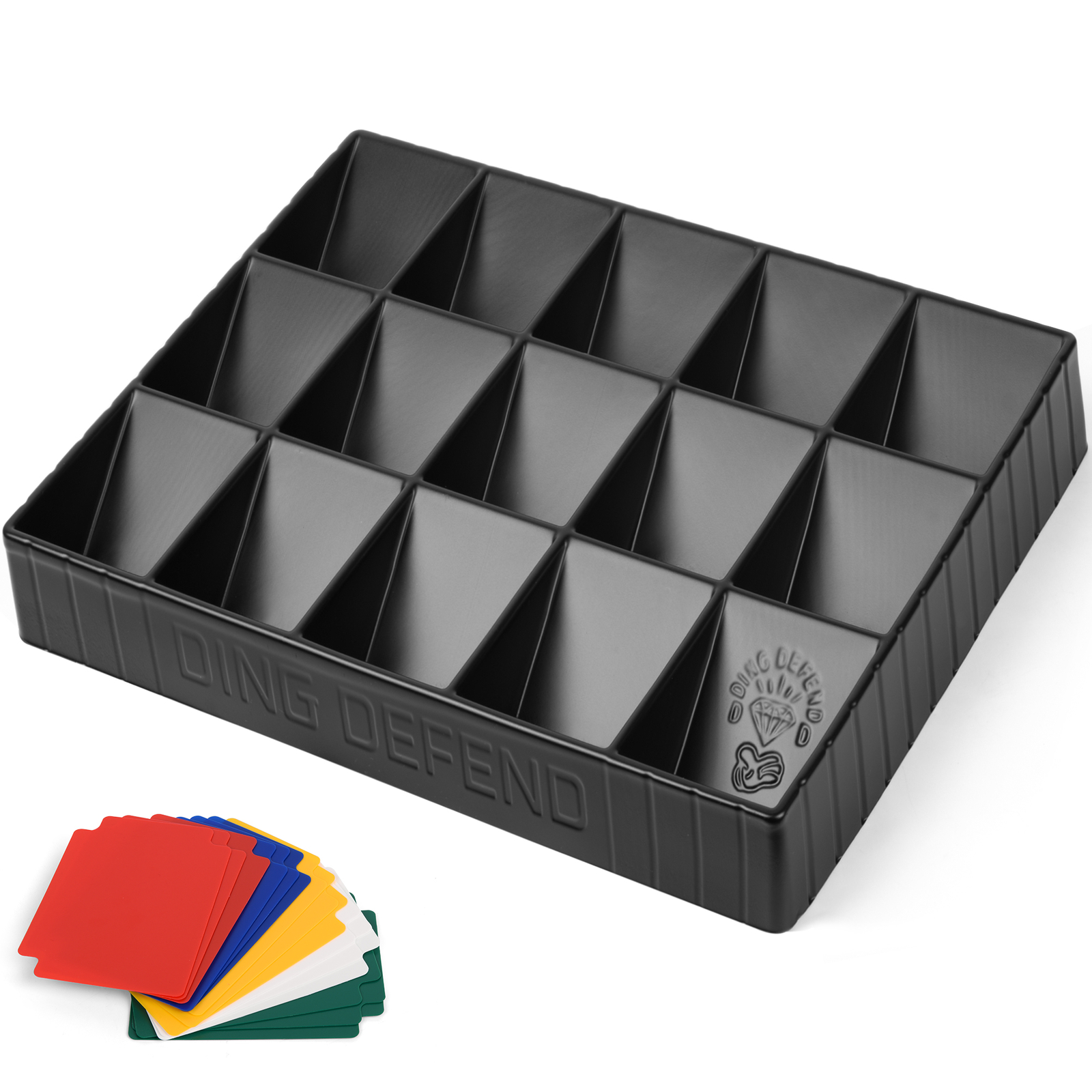 2 Pack Card Sorting Tray – Stackable Trading Card Organizer, 15-Compartment Tray