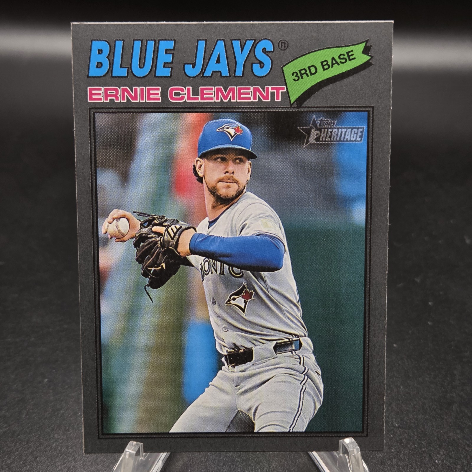 2026 Topps Heritage Ernie Clement SP Dark Gray Border Toronto Blue Jays #21