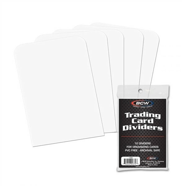 Lot / 200 BCW Tabbed White Baseball Trading Card Dividers 2 11/16 X 3 13/16