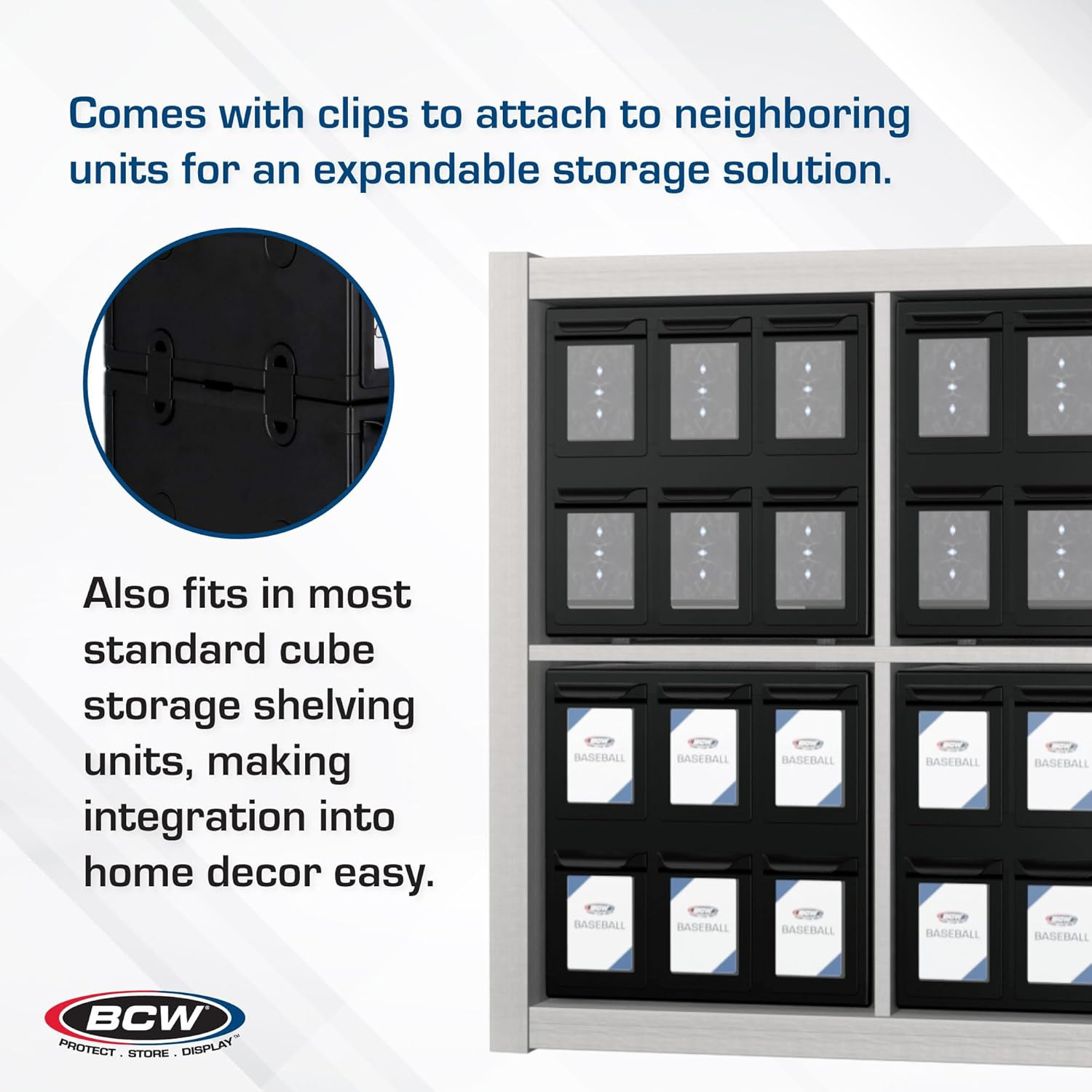 6 Drawer Card Catalog – Black | Stackable Trading Card Organizer Box | Holds Spo