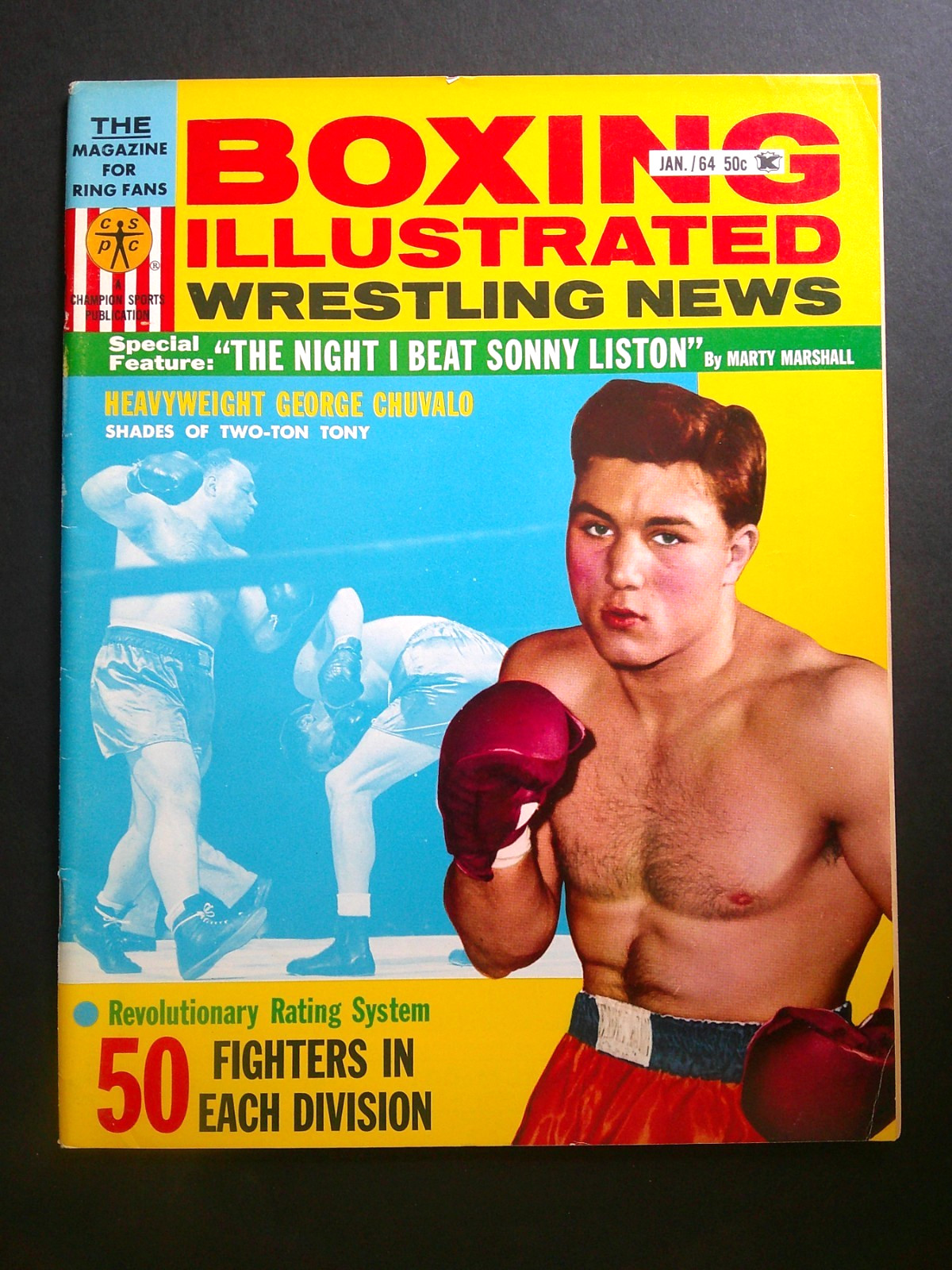 BOXING ILLUSTRATED WRESTLING NEWS MAGAZINE JANUARY 1964 – GEORGE CHUVALO