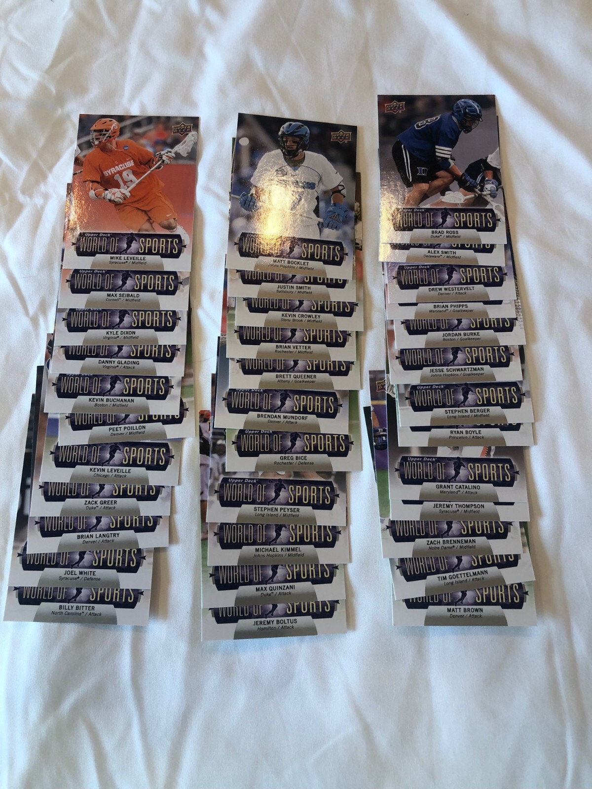 Lot of 72 Different 2010 and 2011 Upper Deck Lacrosse Player Trading Cards MLL