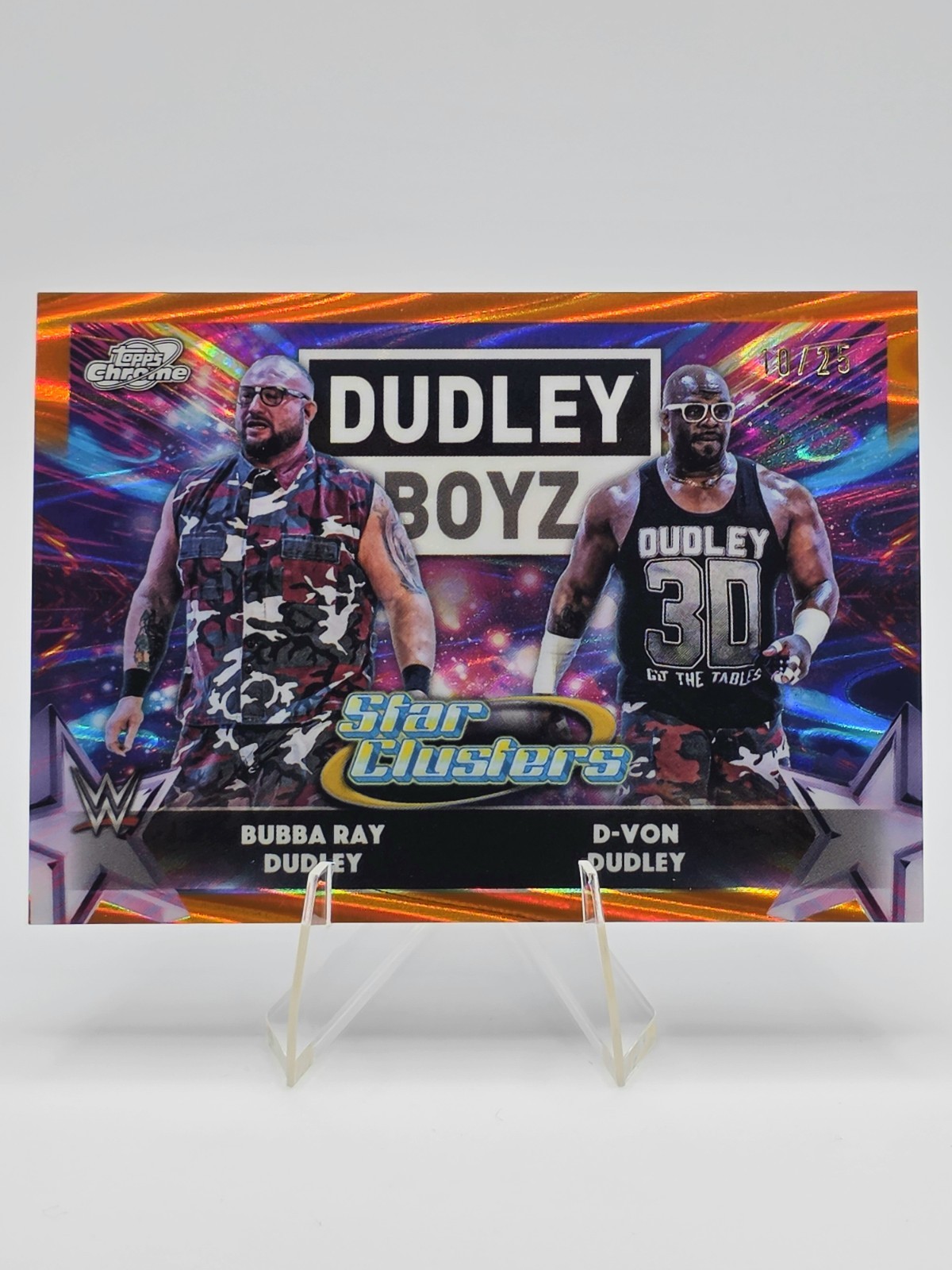 Dudley Boyz Star Clusters Orange Galactic Refractor /25 2026 Topps Cosmic Chrome