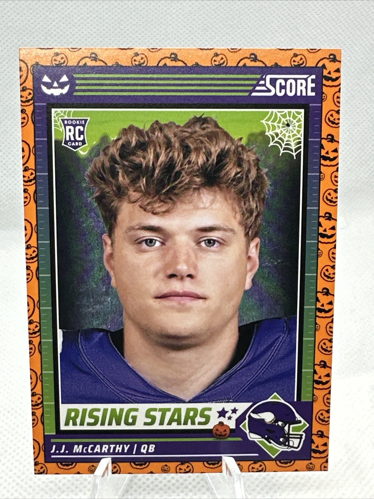 2024 Panini Score-A-Treat J.J. McCarthy Rookie Orange Pumpkins #19 Vikings